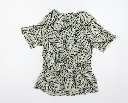 Primark Womens Green Floral Basic Blouse Size 8