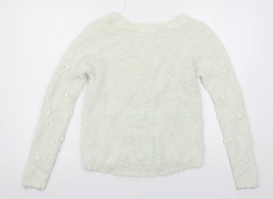 Womens UK Size 10 Red Herring White Pullover Jumper