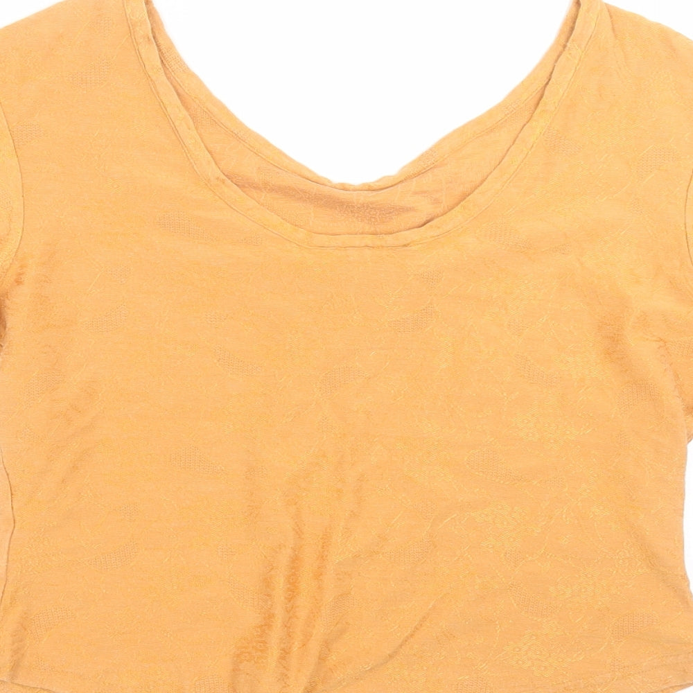 Bitte kai rand Womens Orange Floral Basic T-Shirt Size L