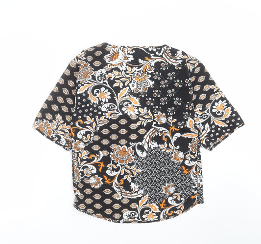 Boohoo Womens Black Floral Cardigan Jumper Size S