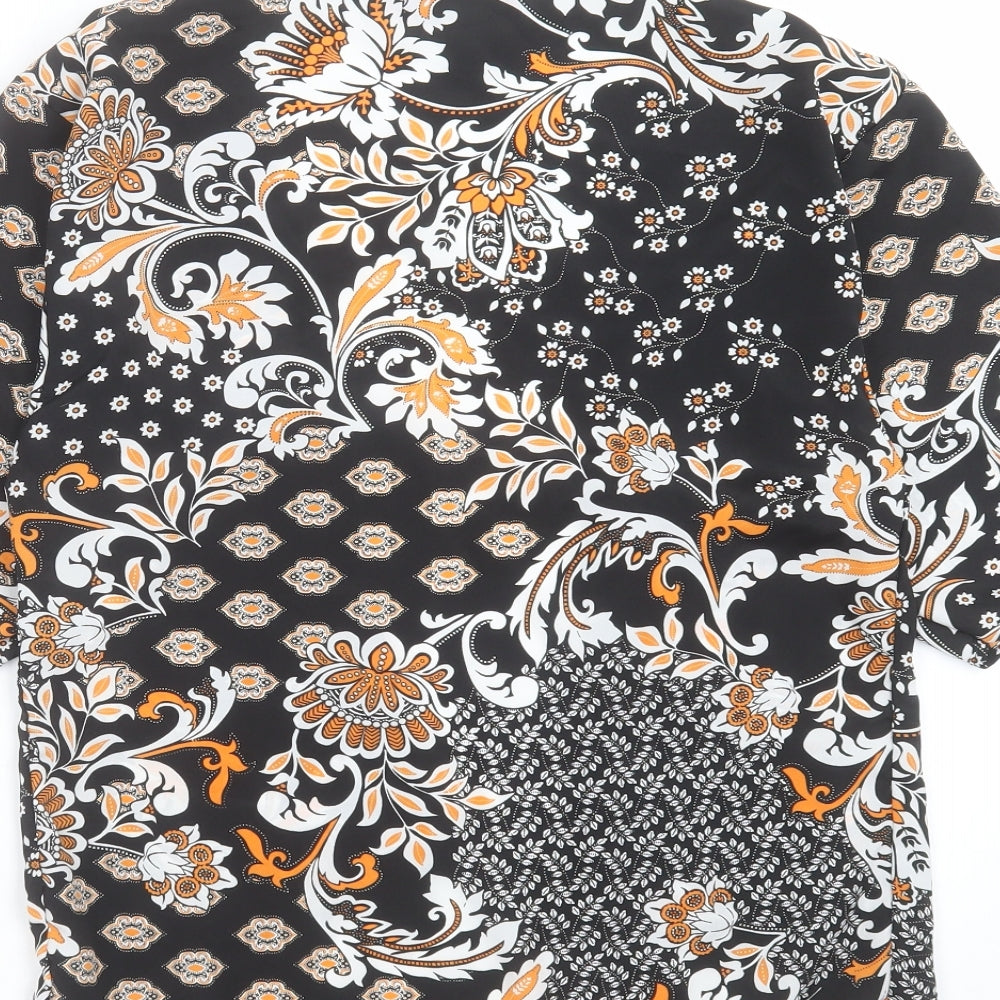 Boohoo Womens Black Floral Cardigan Jumper Size S