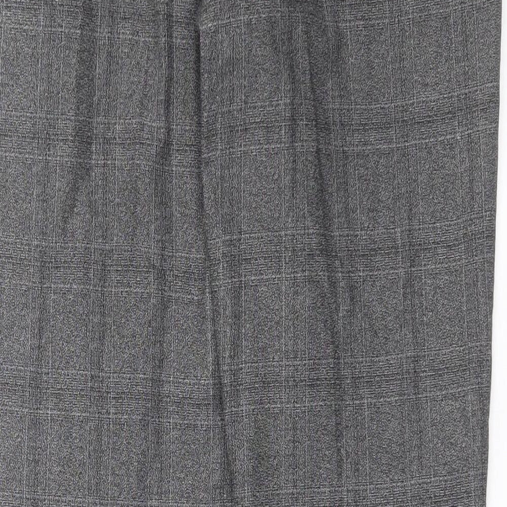 NEXT Mens Grey Check Trousers Size 32 in L29 in