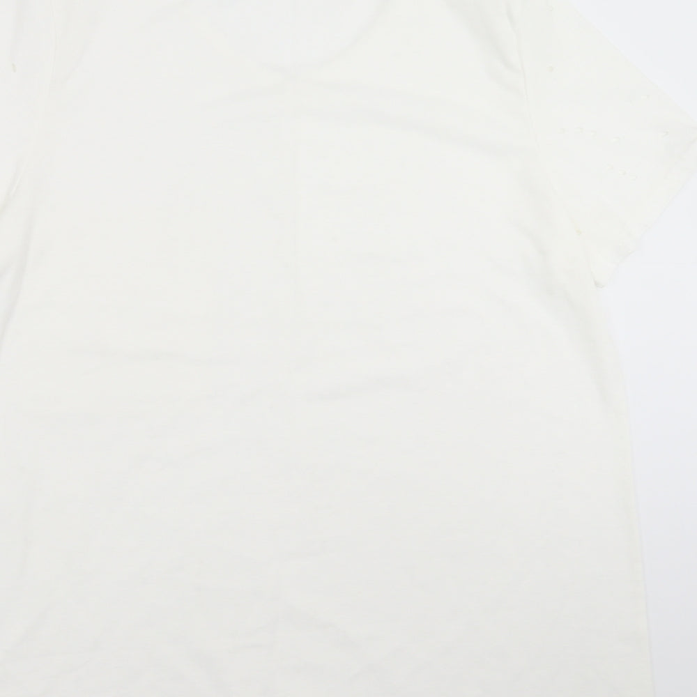 Womens UK Size M Preworn White Basic T-Shirt