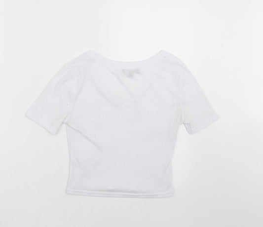 Womens UK Size 8 New Look White Basic T-Shirt