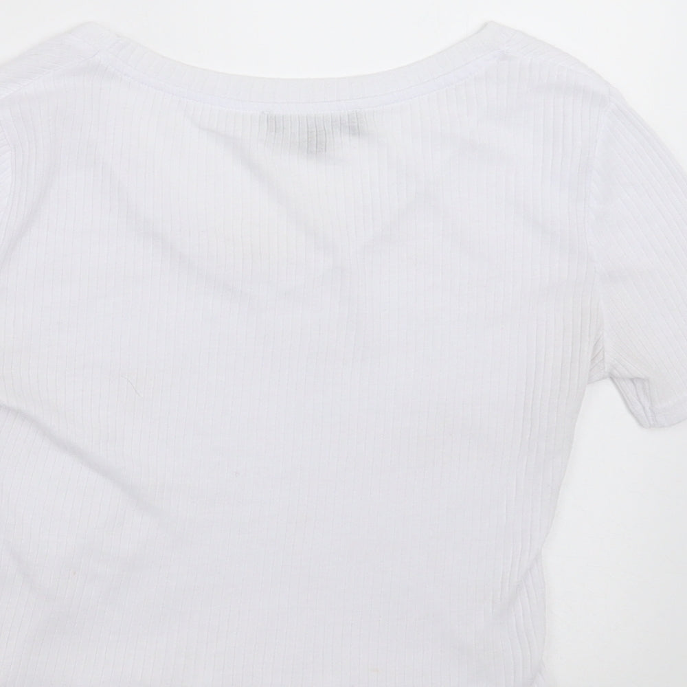 Womens UK Size 8 New Look White Basic T-Shirt