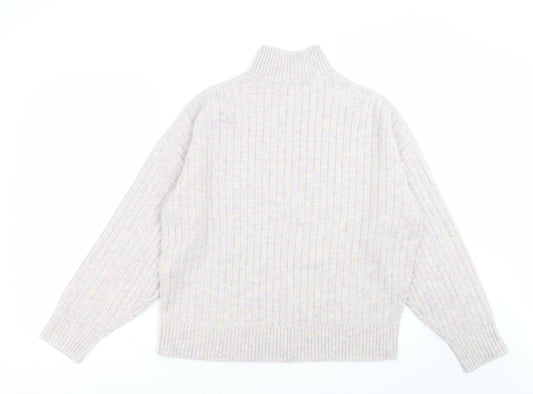 F&F Womens Pink Striped Knit Pullover Jumper Size 12