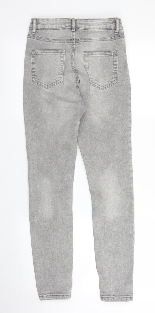 Primark Womens Grey Denim Skinny Jeans Size 10 L27 in