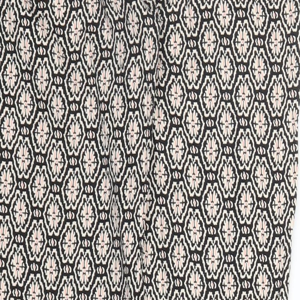 Primark Womens Pink Geometric Capri Trousers Size 8 L24 in