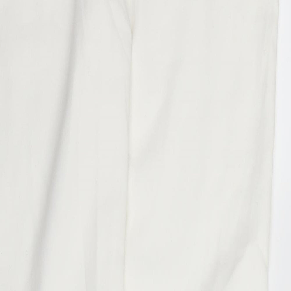 Brand and care label for Tu women’s white jegging jeans, size UK 8, 30-inch leg
