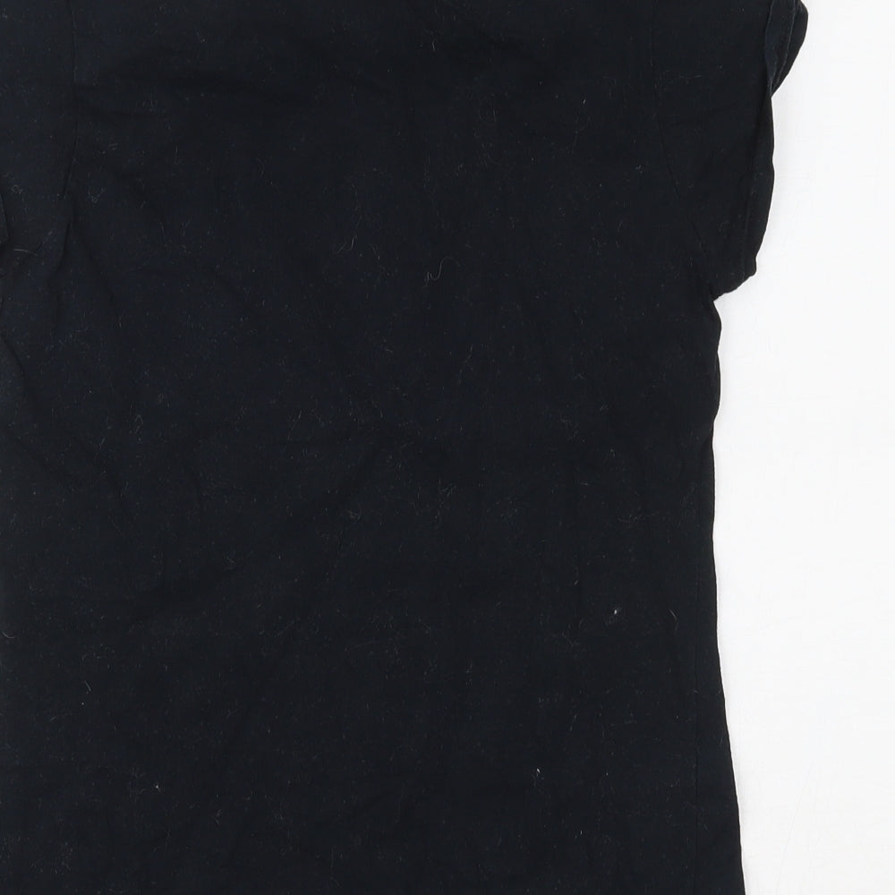 Womens UK Size S Gildan Black Basic T-Shirt