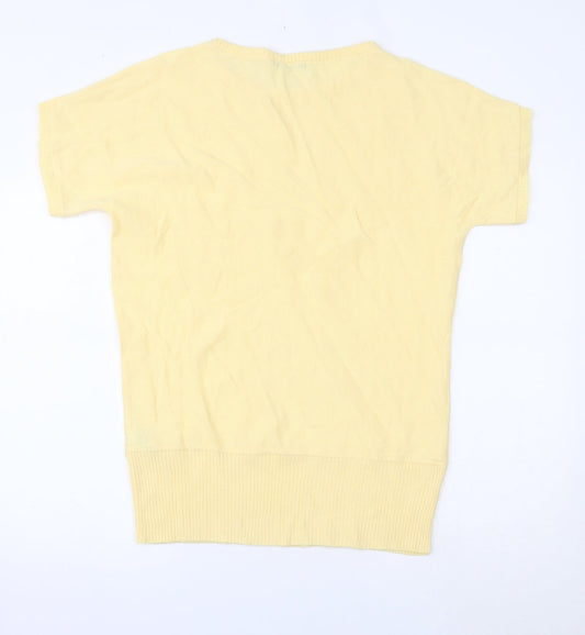 Womens UK Size 12 South Yellow Basic Blouse