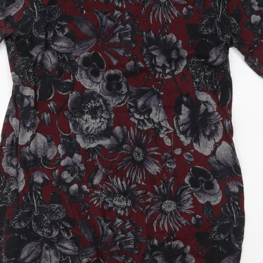 Brand and care label for Next women’s red a-line, size UK 12