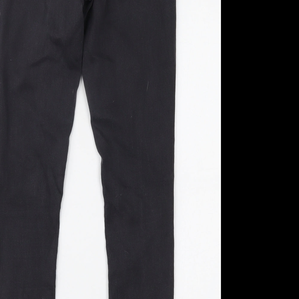 Brand and care label for Topshop women’s grey denim skinny jeans, size UK 30, 30-inch leg