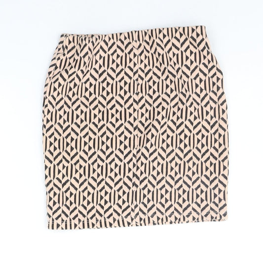 Atmosphere Womens Beige Geometric  A-Line Skirt Size 6