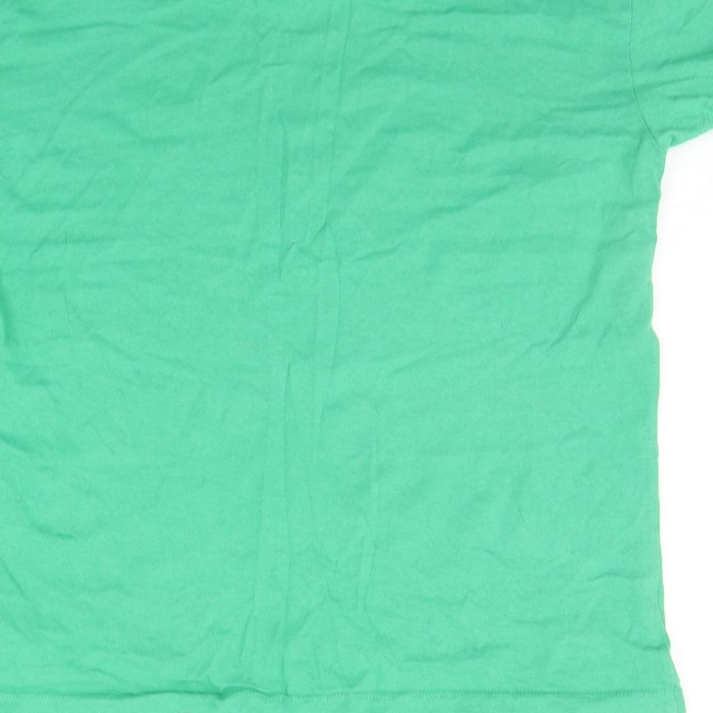 Womens UK Size L Pull&Bear Green Basic T-Shirt