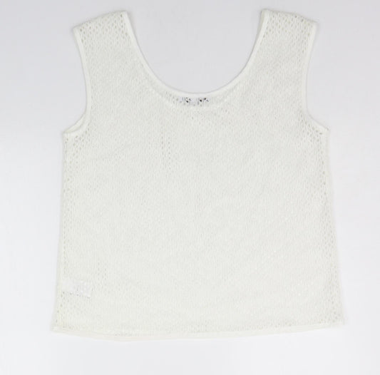 Womens UK Size 10 NEXT White Basic Tank