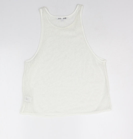 Womens UK Size 10 NEXT White Basic Tank