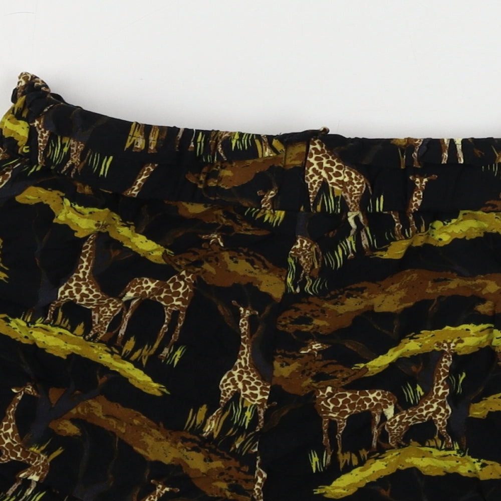Primark Womens Black Animal Print Sweat Shorts Size 8