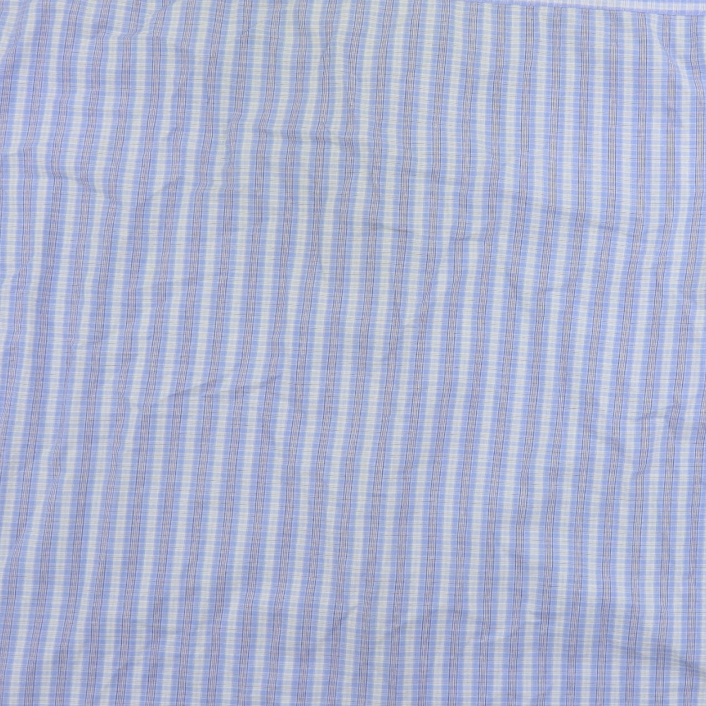 ZANTOS Mens Blue Striped Button-Up Size 2XL