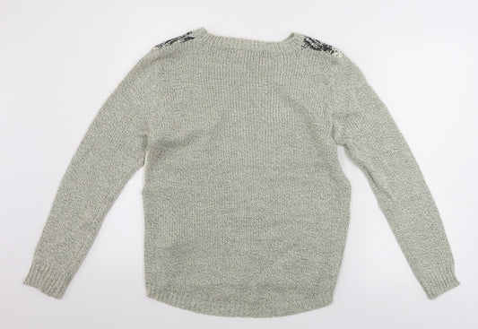 Boohoo Womens Beige Pullover Jumper Size M