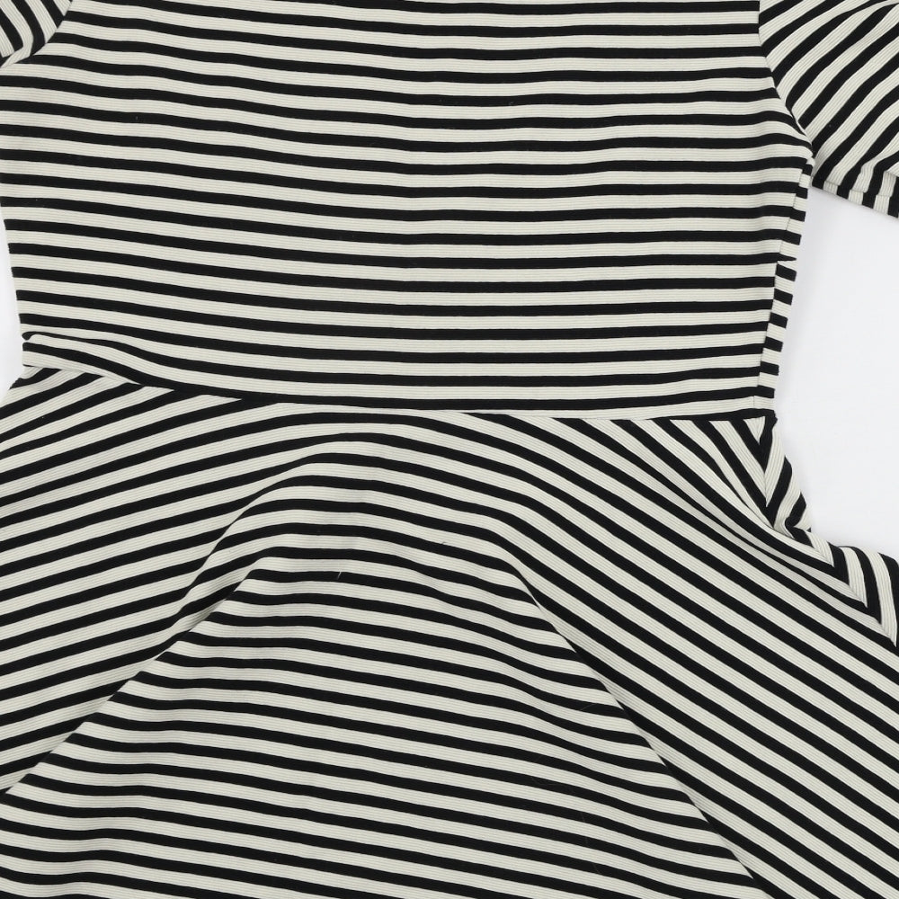 H&M Womens Beige Striped A-Line Size M