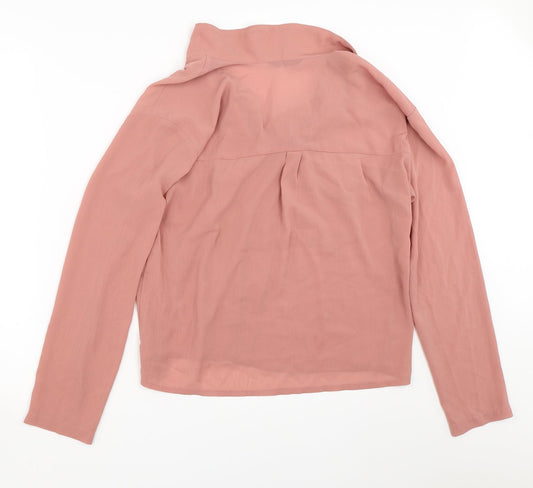 Womens UK Size M SheIn Pink Basic Button-Up