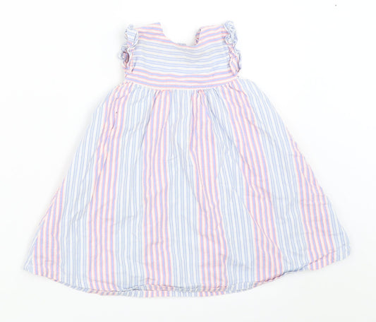 George Girls Blue Striped Fit & Flare Size 9-12 Months