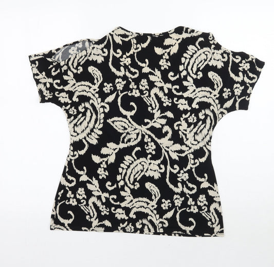 Womens UK Size 10 Peacocks Black Basic T-Shirt