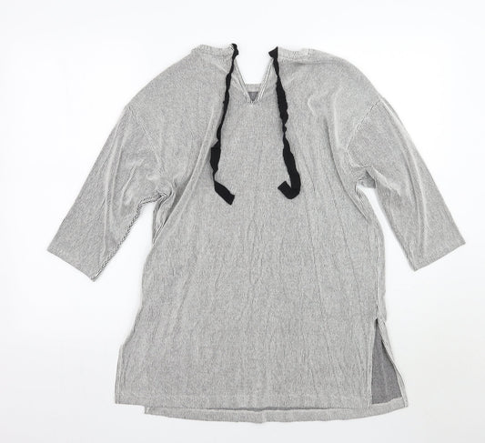 F&F Womens Grey Striped Pullover Jumper Size 12