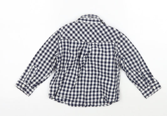 John Lewis Boys Blue Check Basic Button-Up Size 12-18 Months