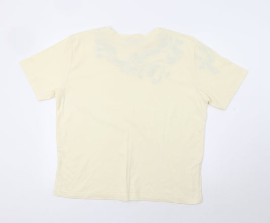 Womens UK Size L Poppy Beige Basic T-Shirt
