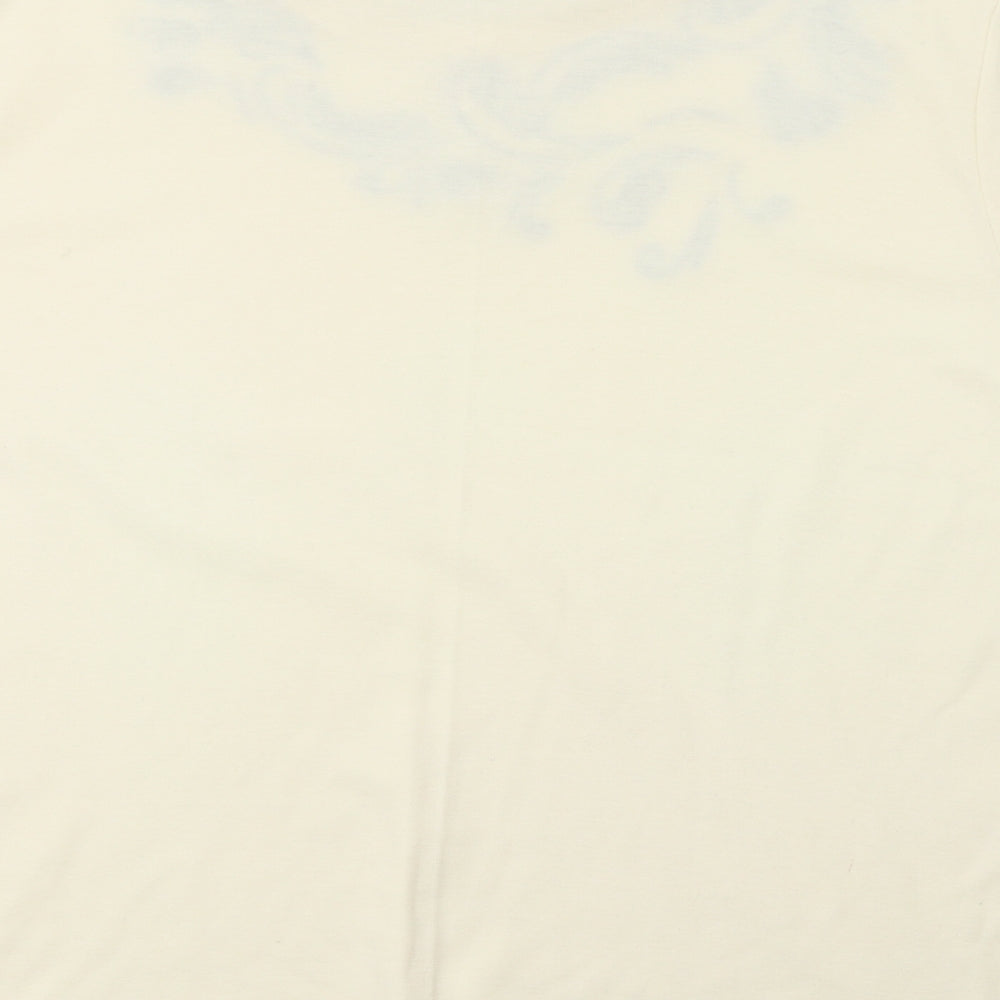 Womens UK Size L Poppy Beige Basic T-Shirt