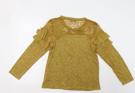 Klass Womens Yellow Pullover Jumper Size M