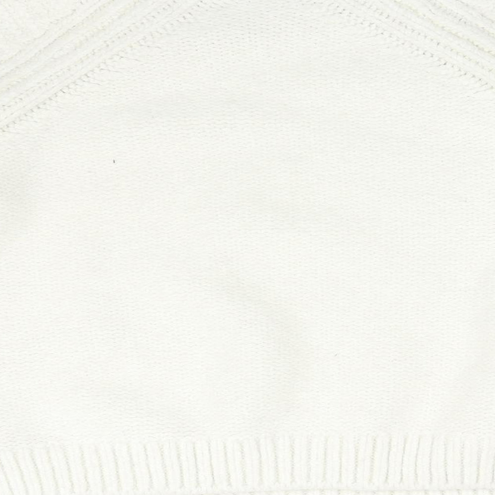 George Womens White Striped Pullover Sweatshirt Size M