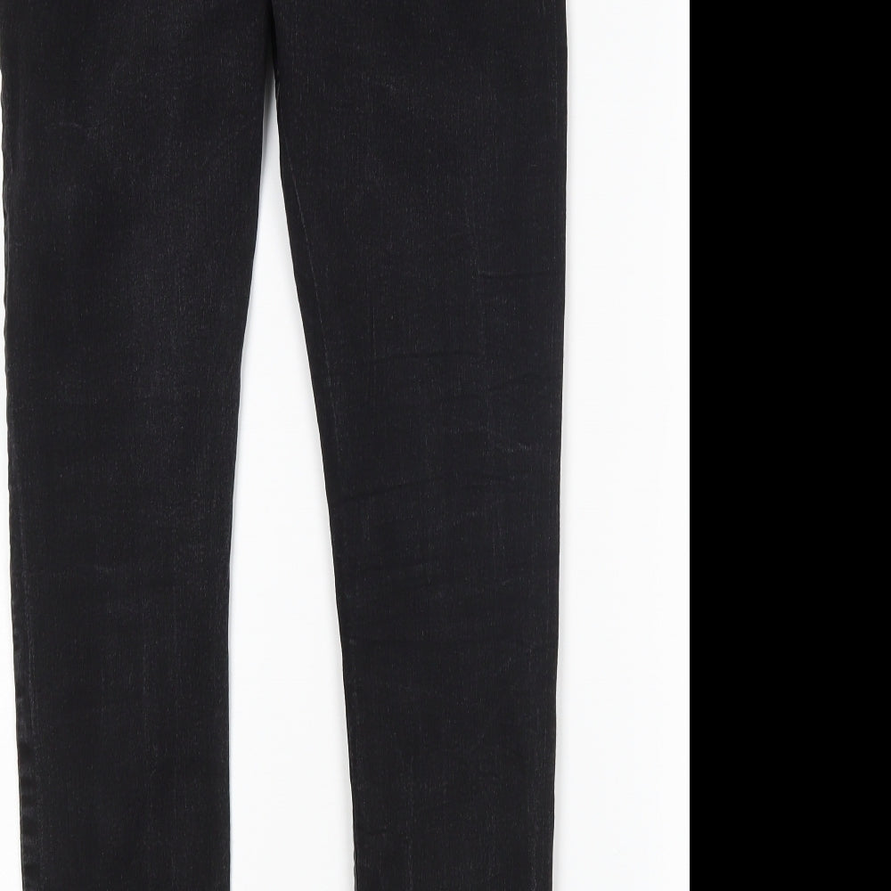 Brand and care label for Denim Co women’s black skinny jeans, size UK 12, 29-inch leg