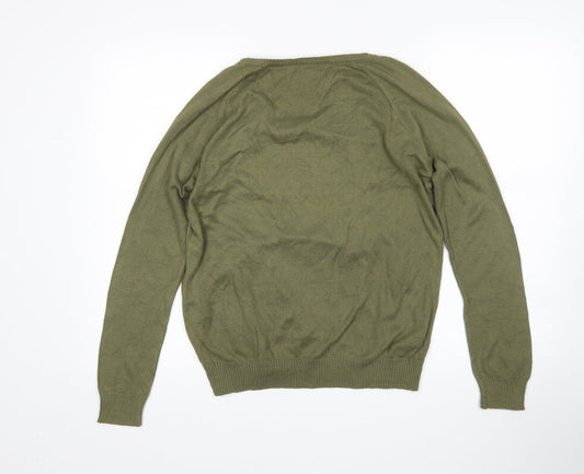 Womens UK Size 10 Preworn Green Pullover Jumper