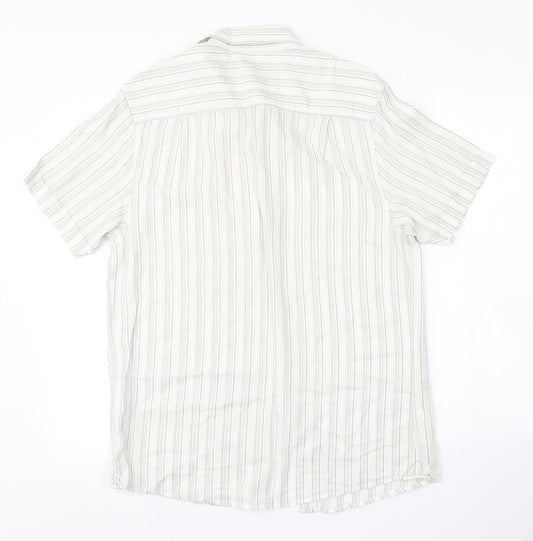 RJR.John Rocha Mens White Striped Button-Up Size S