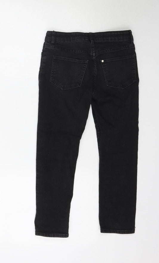 &Denim Girls Black  Denim Straight Jeans Size 7-8 Years