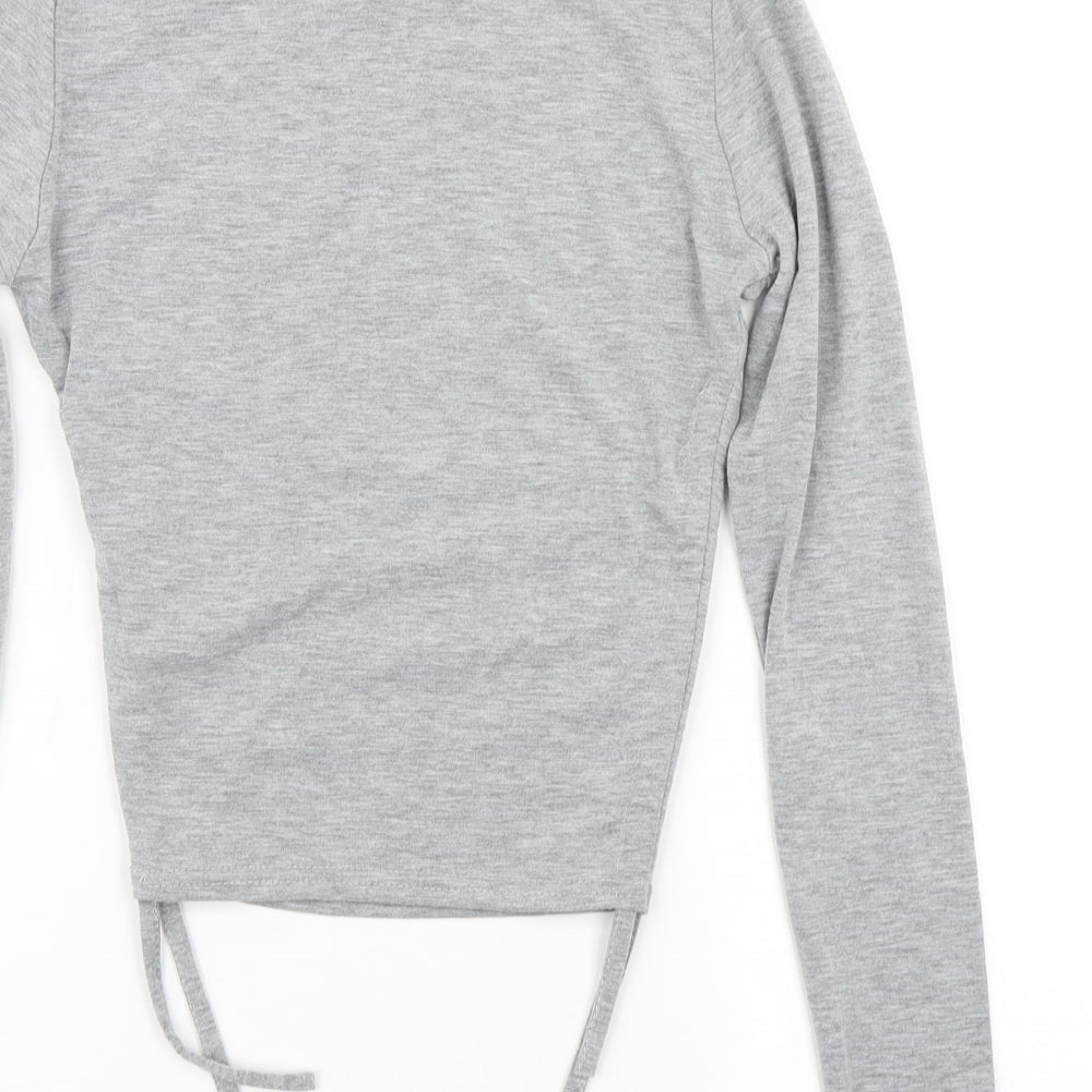Womens UK Size 6 PRETTYLITTLETHING Grey Basic T-Shirt