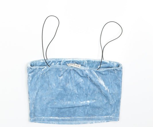 Light Before Dark Womens Blue Cropped Tank Size S