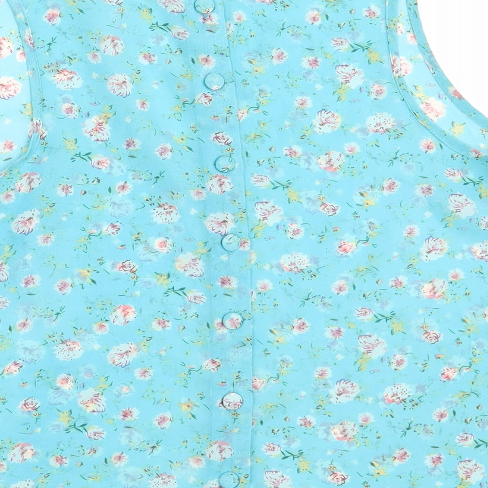Womens UK Size 10 New Look Green Basic Button-Up