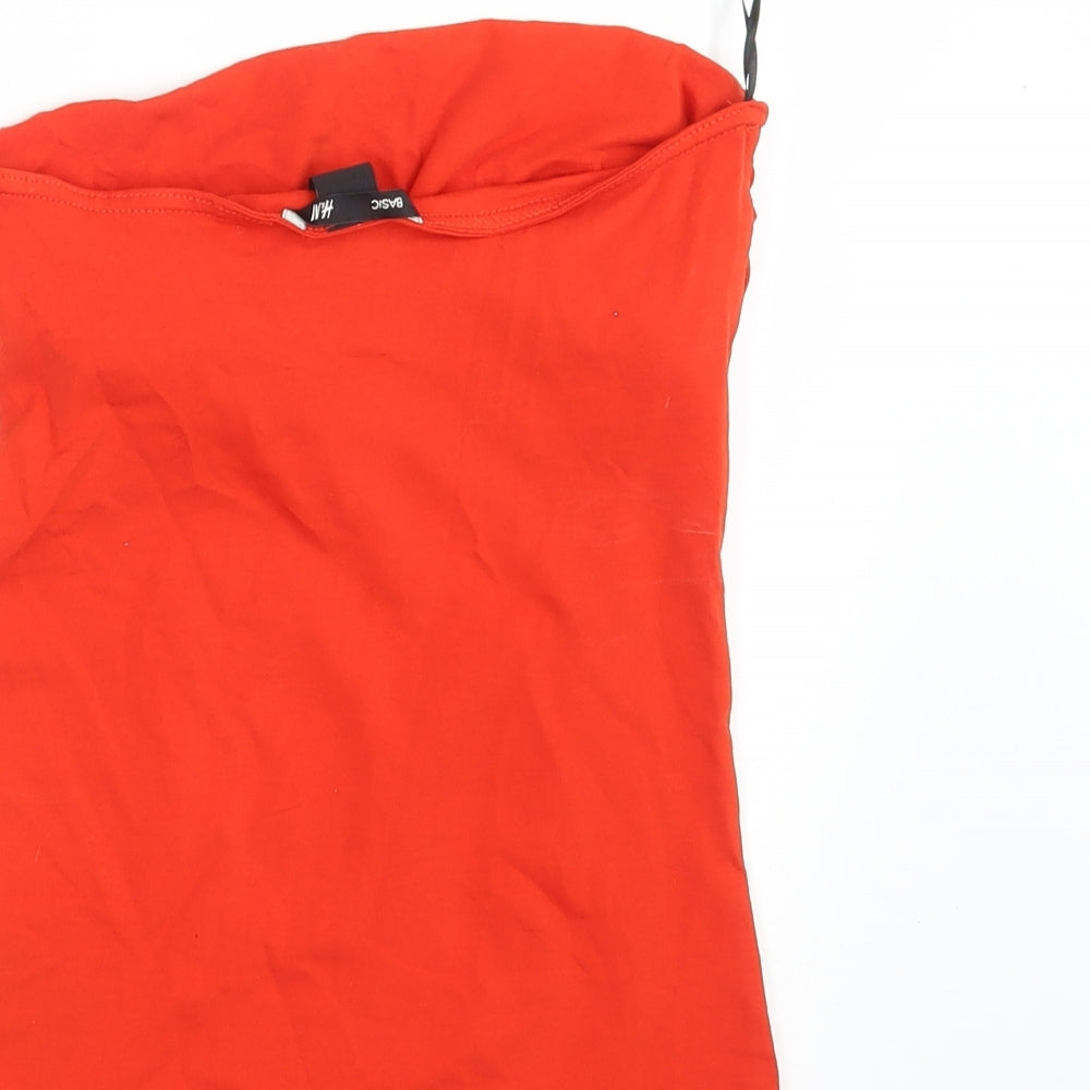 Womens UK Size XS H&M Red Cropped Tank