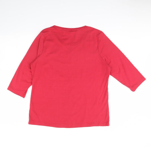BM collection Womens Pink Basic Blouse Size L