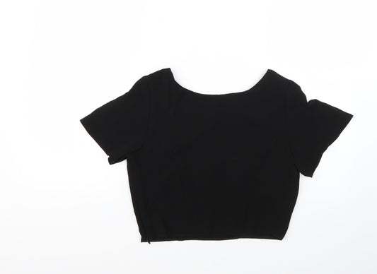 Womens UK Size 10 New Look Black Basic Blouse