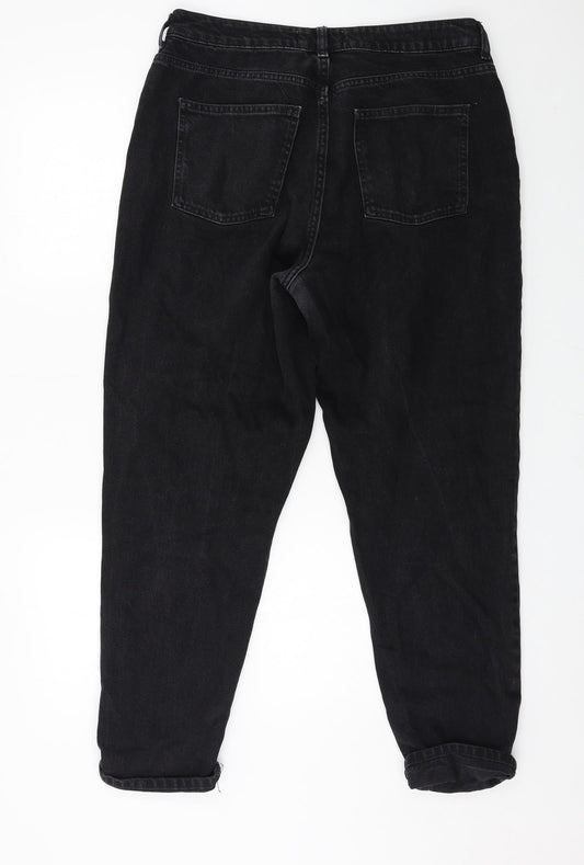 Denim & Co. Womens Black Denim Straight Jeans Size 14 L27 in
