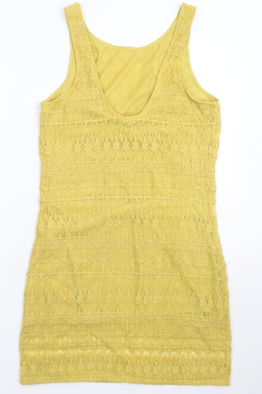 FOREVER 21 Womens Yellow Bodycon Size L