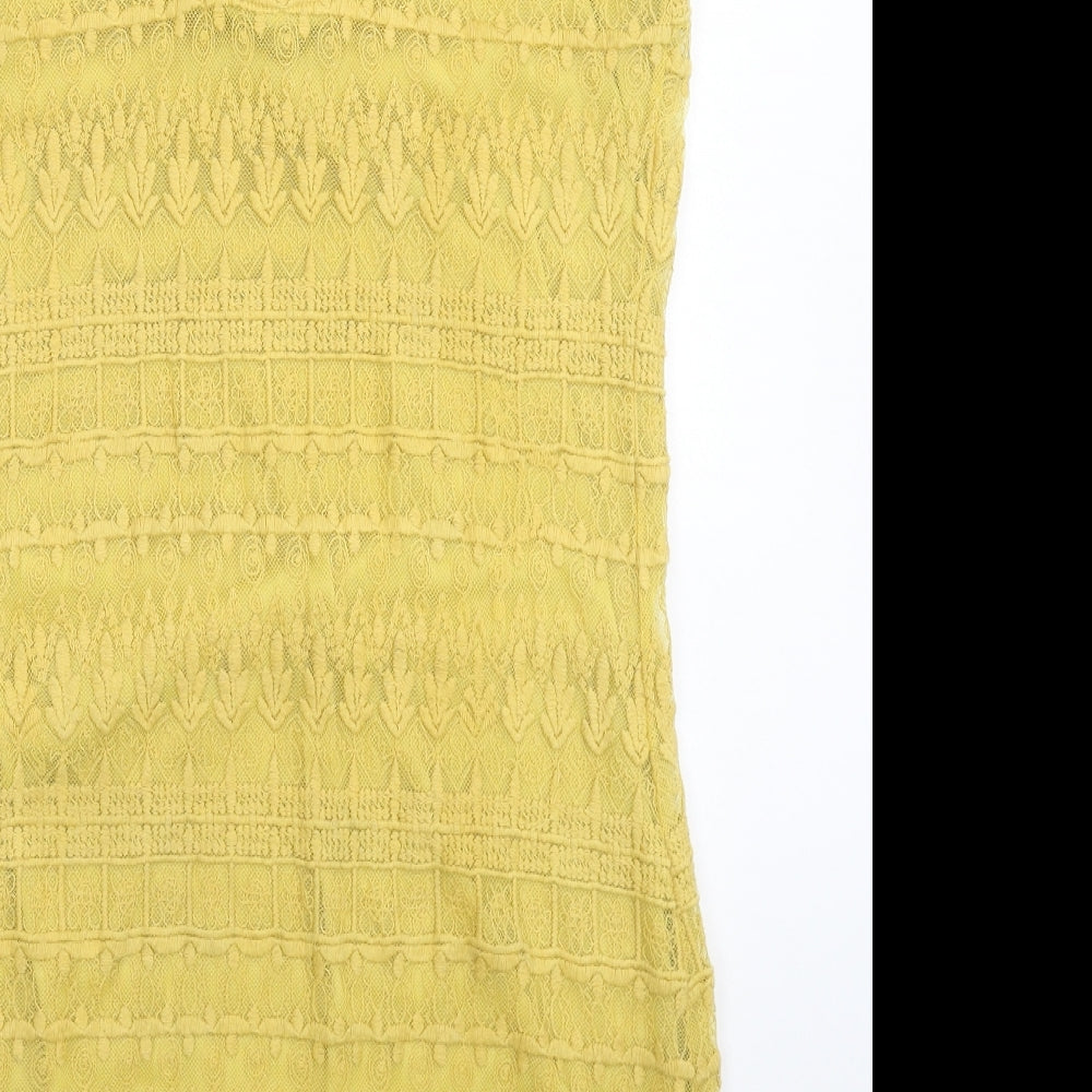 FOREVER 21 Womens Yellow Bodycon Size L
