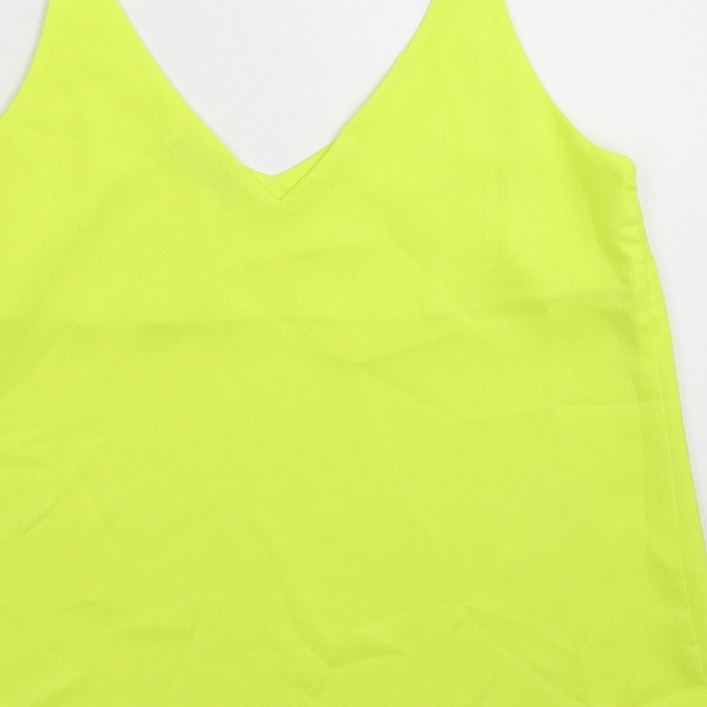 George Womens Yellow Satin Basic Tank Size 10