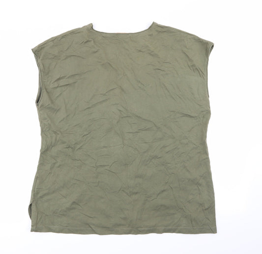 Womens UK Size M ELVI Green Basic T-Shirt