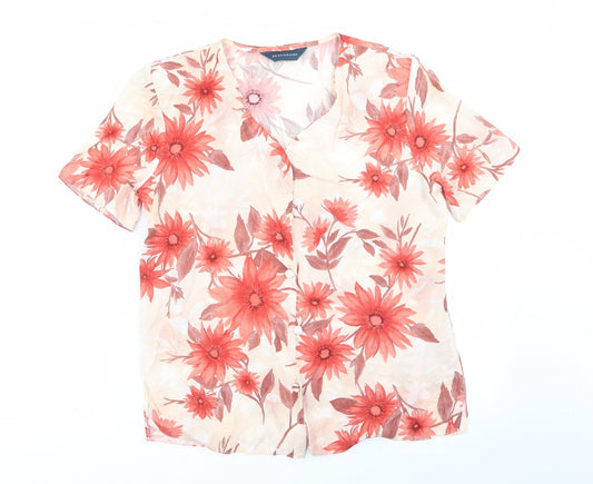 Womens UK Size 10 Debenhams Multicoloured Basic Button-Up